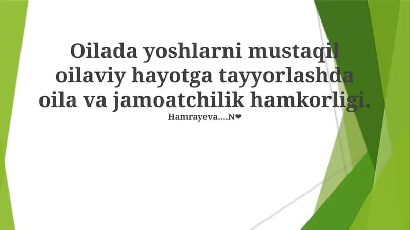 Oilaviy va jamoatchilik hamkorligi