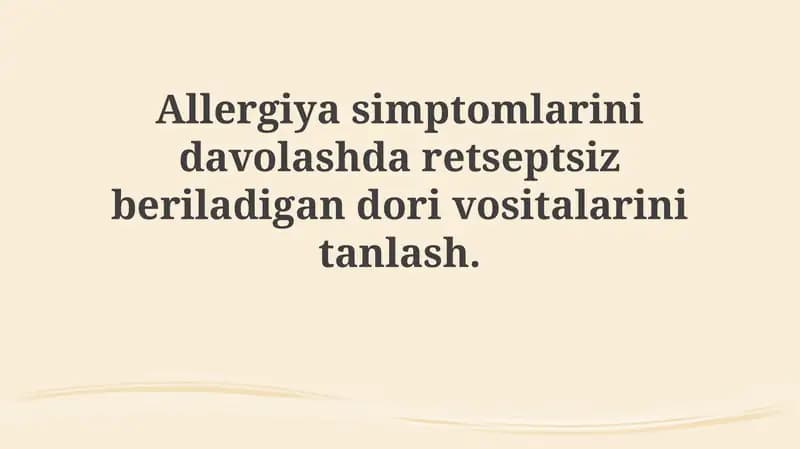 Allergiya turlari va alomatlari