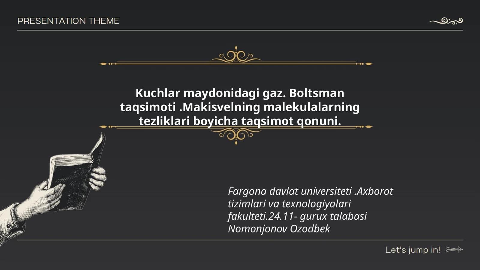 Gazning Boltsman Taqsimoti