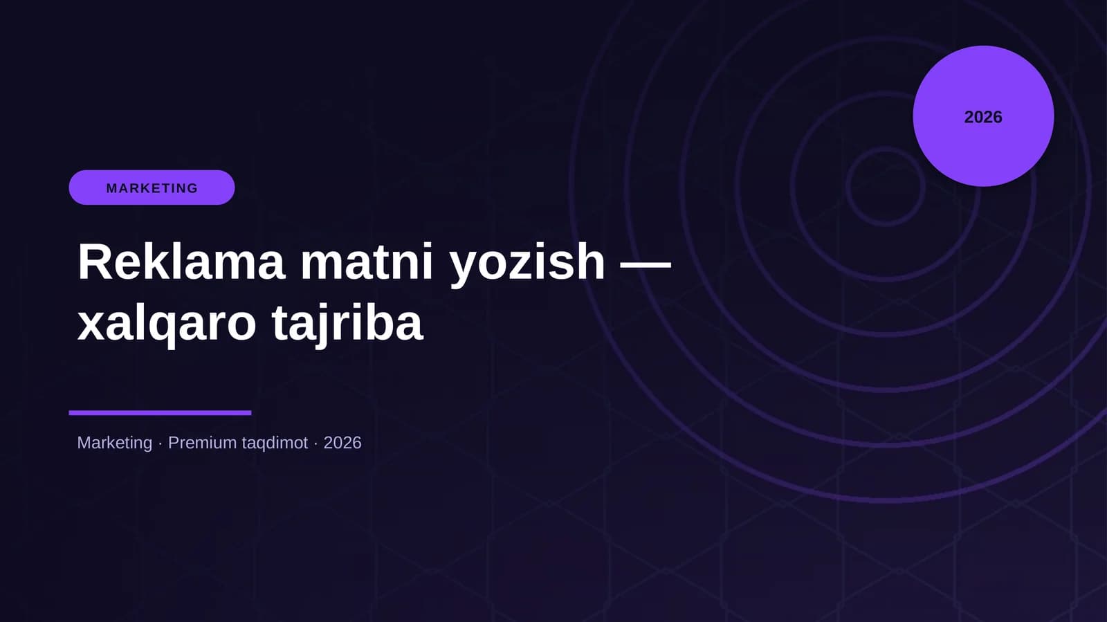Reklama matni yozish — xalqaro tajriba