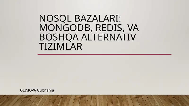 NoSQL bazalari