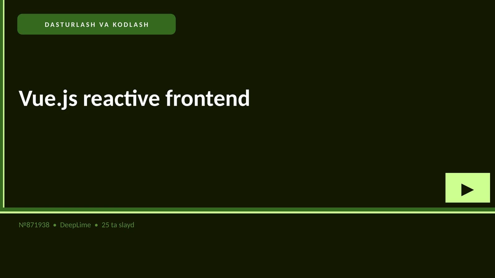 Vue.js reactive frontend