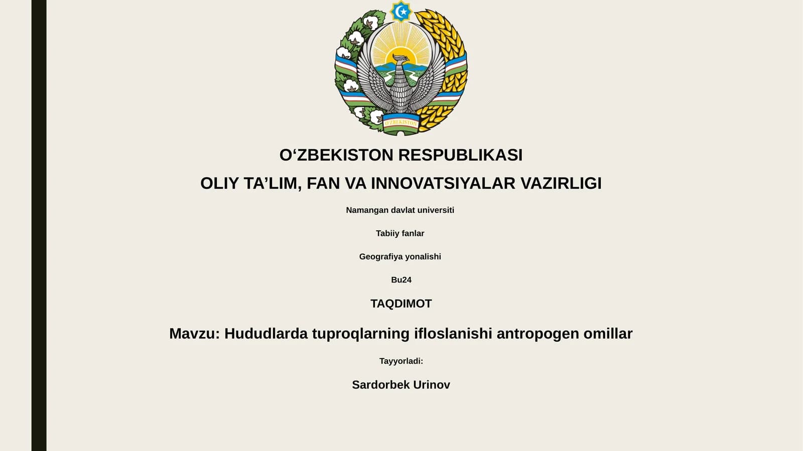 Tuproqlarning Ifloslanishi Antropogen Omillar