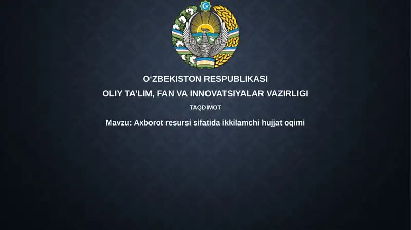 Ikkilamchi hujjat aylanishi