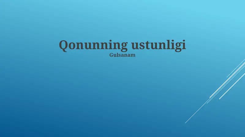 O'zbekistondagi qonun ustuvorligi holati