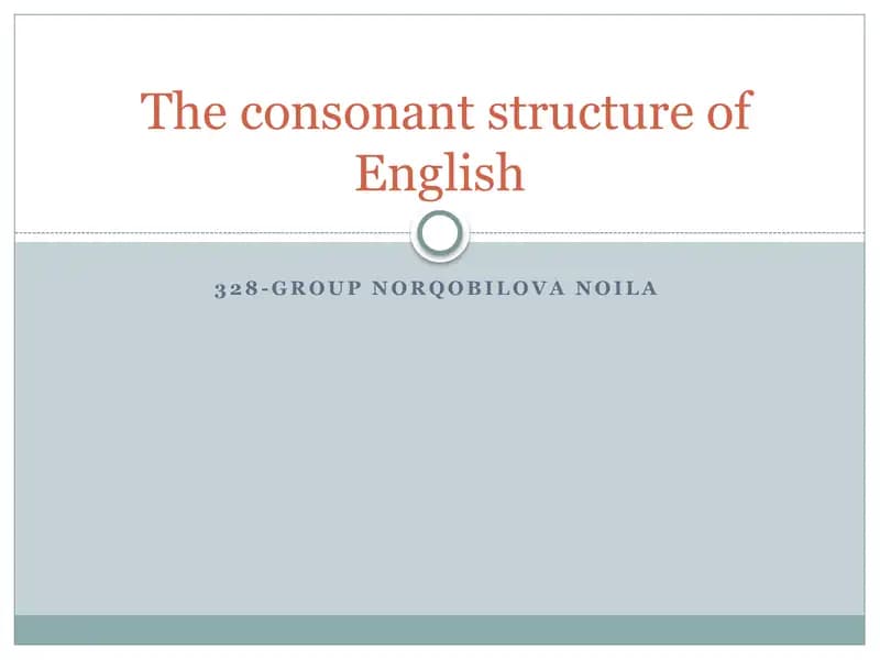 The consonant structure of English