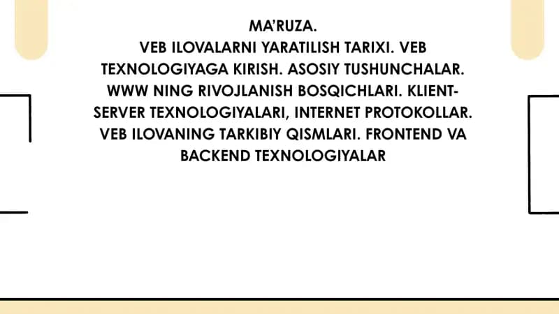 Veb ilovalarni yaratilish tarixi