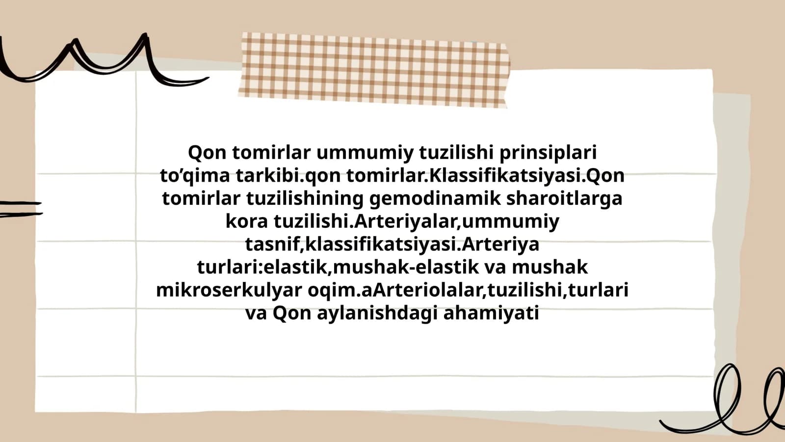 Qon tomirlar umumiy tuzilishi