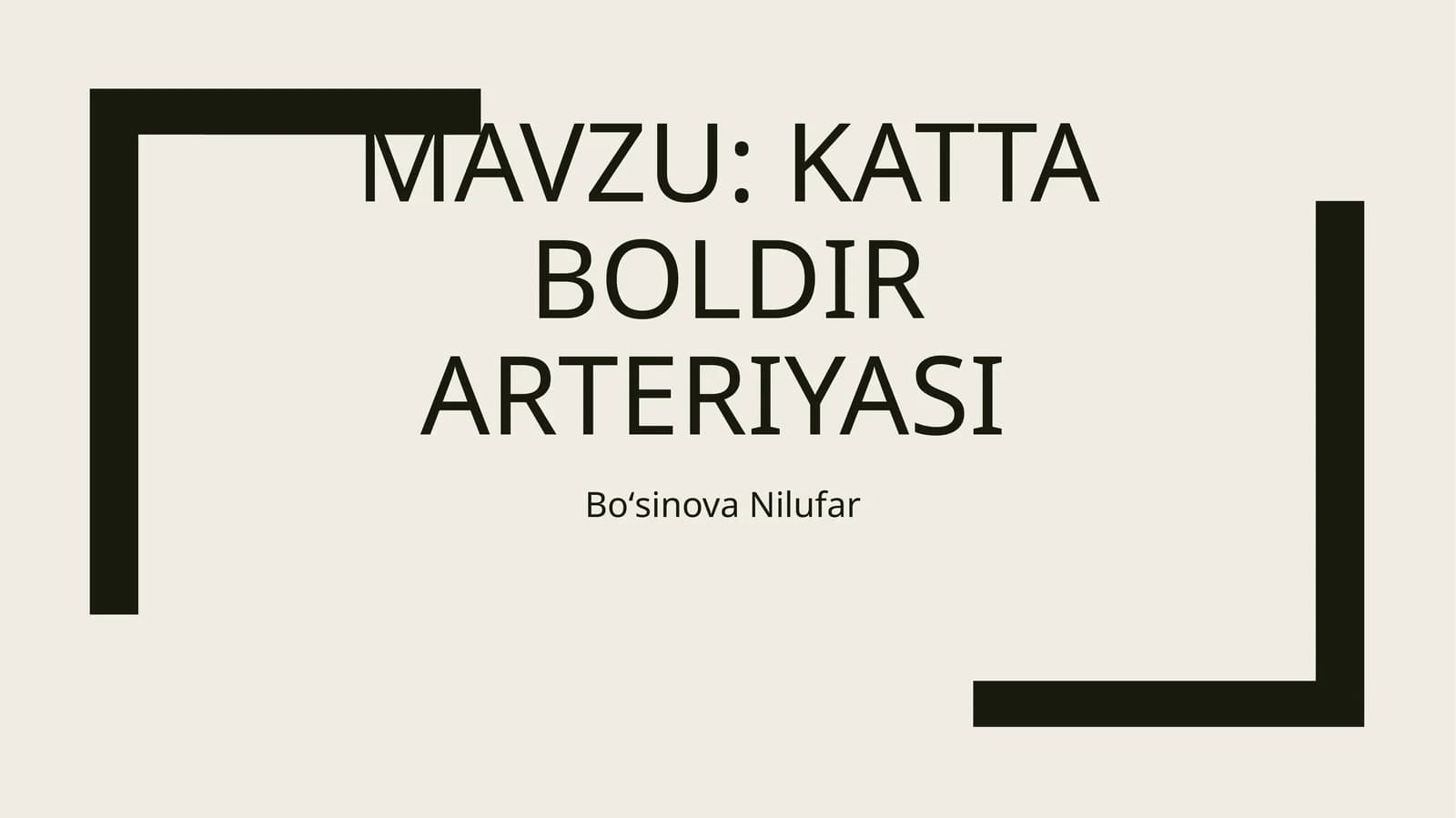 Katta boldir arteriyasi