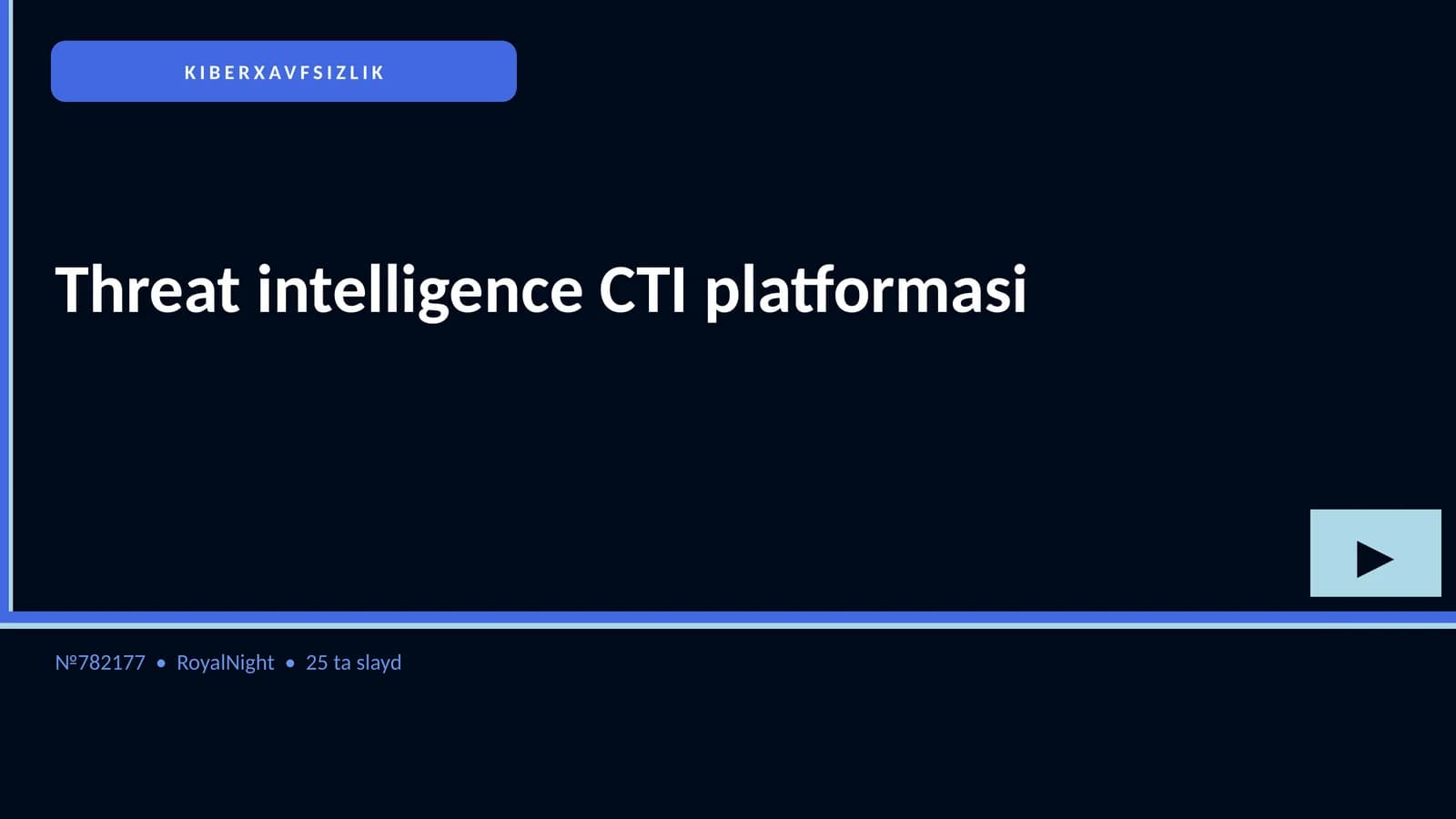 Threat intelligence CTI platformasi