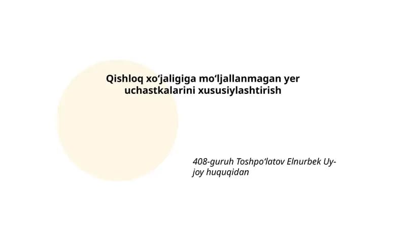 Yer islohotlari tarixi