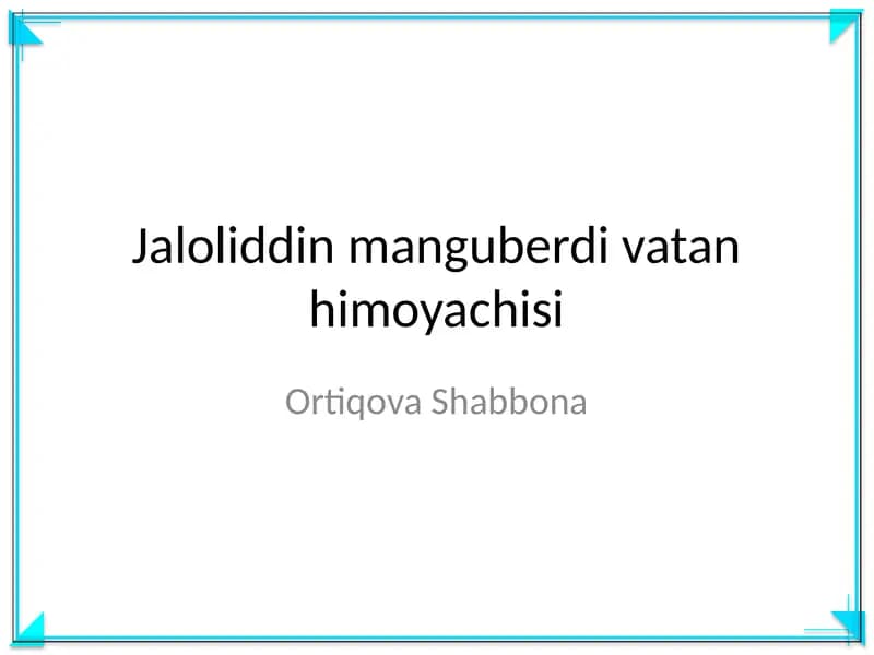 Ortiqova Shabbona