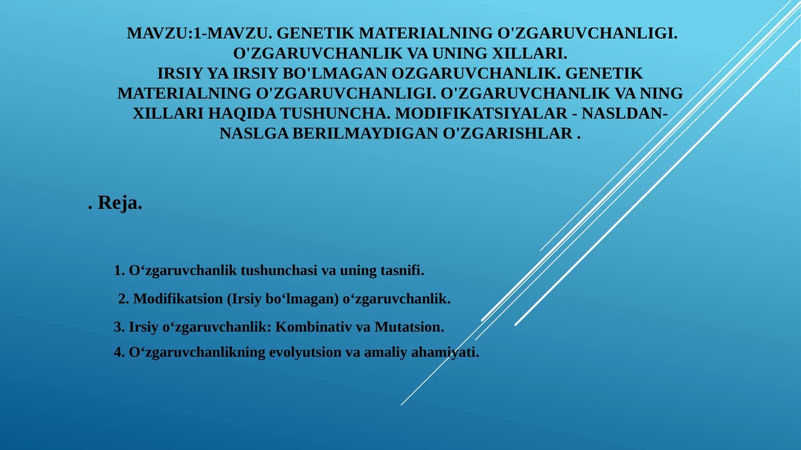 Genetik materialning o'zgaruvchanligi