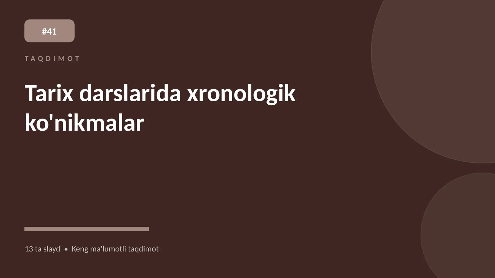 Tarix darslarida xronologik ko'nikmalar