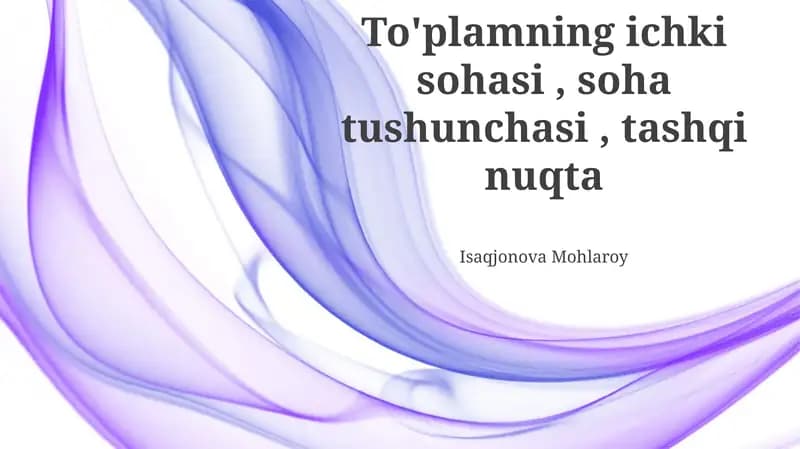 To'plamning ichki sohasi