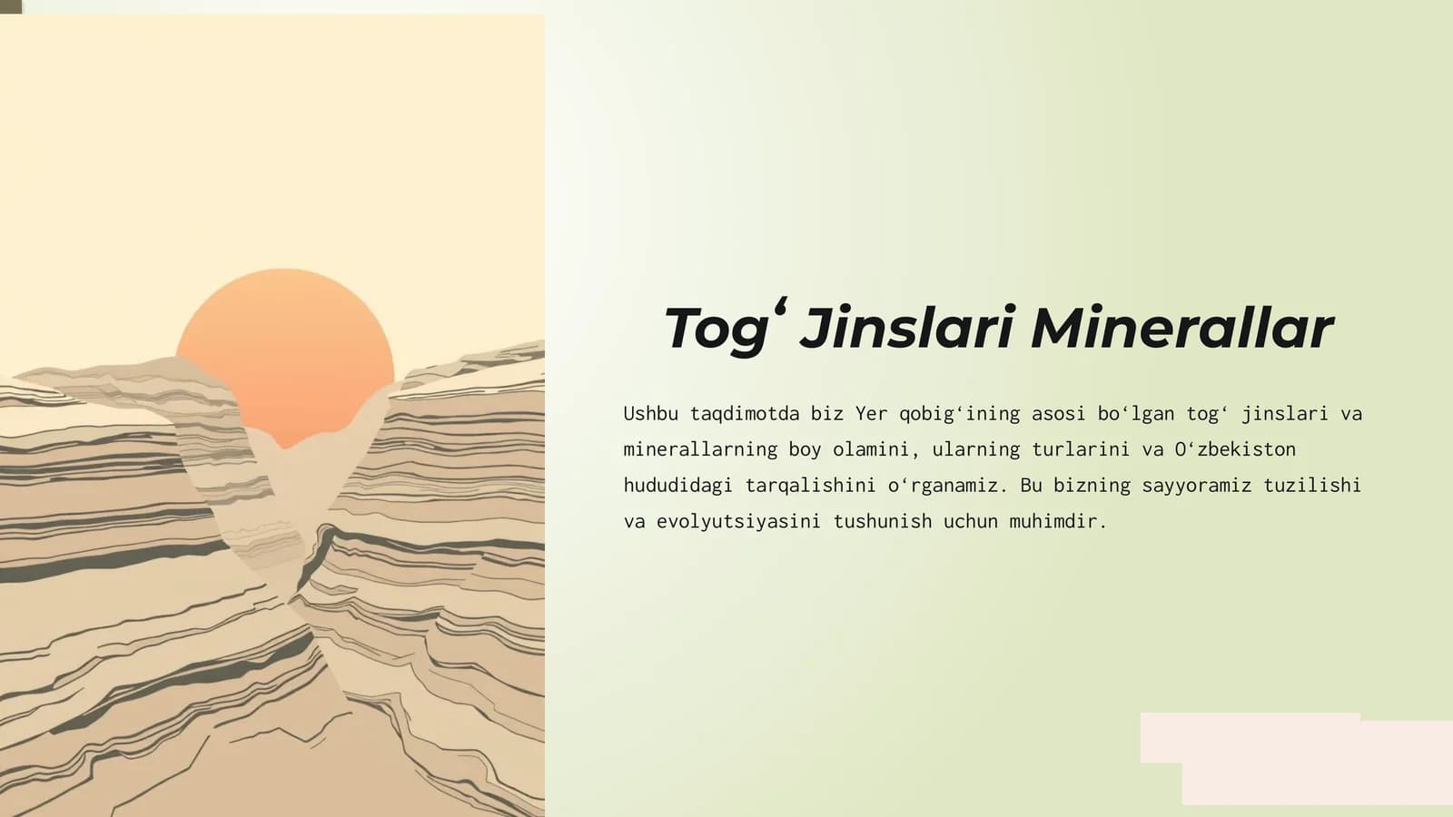 Togʻ Jinslari Minerallar