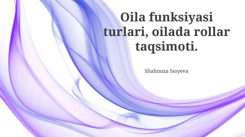 Oilada rollar taqsimoti