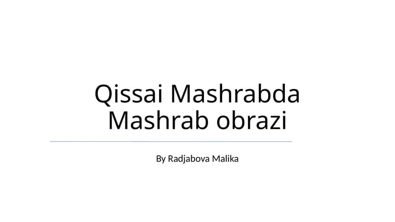 Qissai Mashrabda Mashrab obrazi