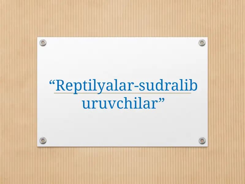 Reptilyalar-sudraliburuvchilar