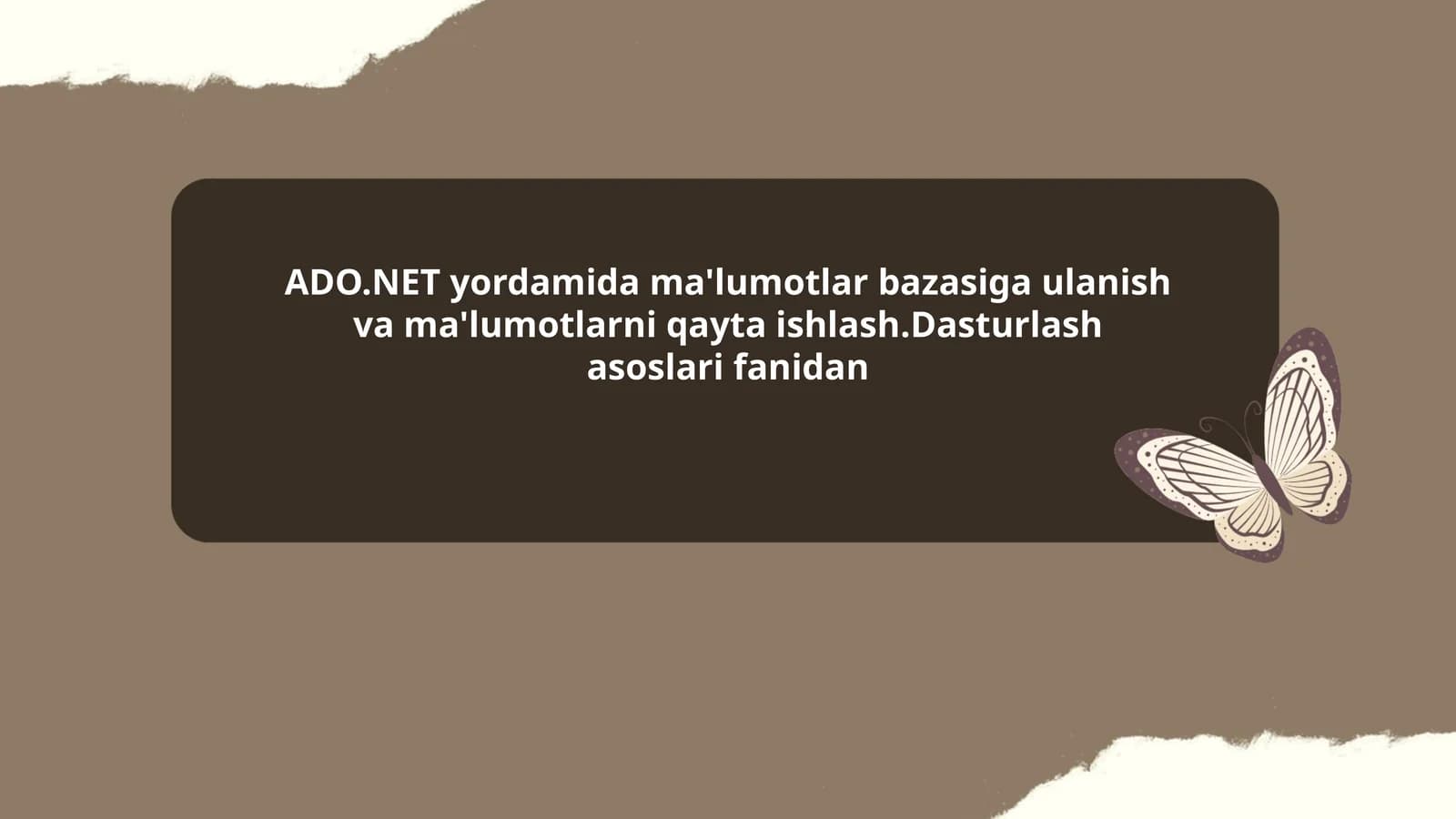 ADO.NET asoslari