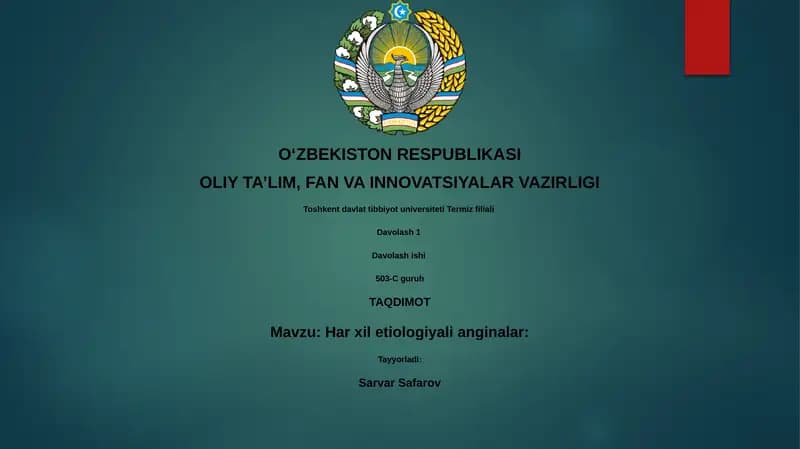 Har xil etiologiyali anginalar