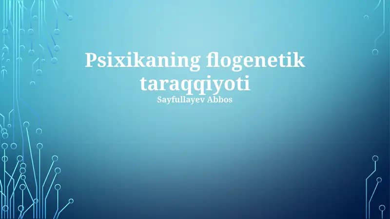 Psixikaning flogenetik taraqqiyoti