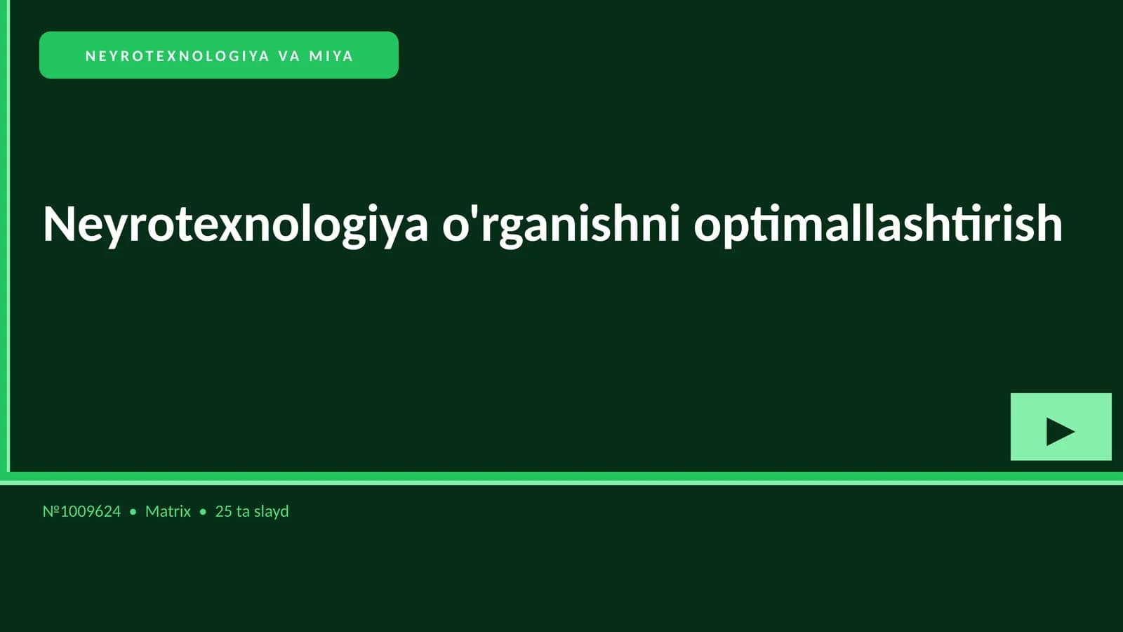 NEYROTEXNOLOGIYA VA MIYA
