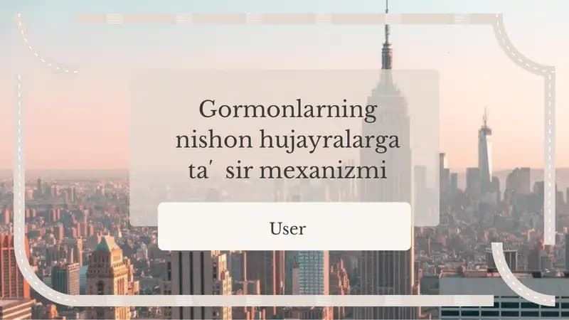 Gormonlarning nishon hujayralarga taʼsir mexanizmi