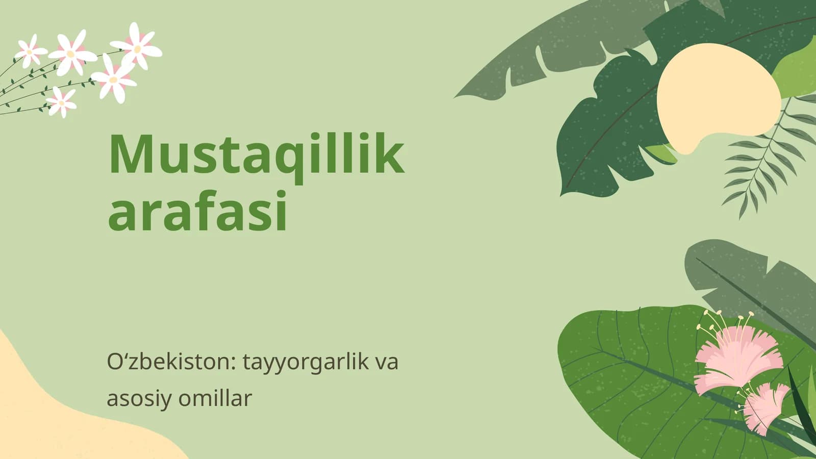 Oʻzbekiston: tayyorgarlik va asosiy omillar