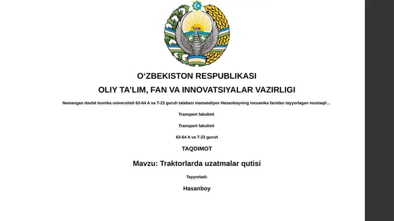 Traktorlarda uzatmalar qutisi
