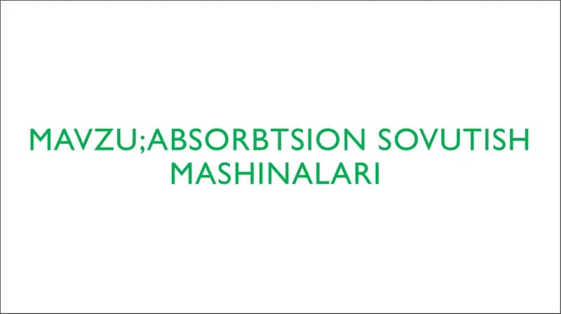 Absorbtsion sovūtish mashinalari