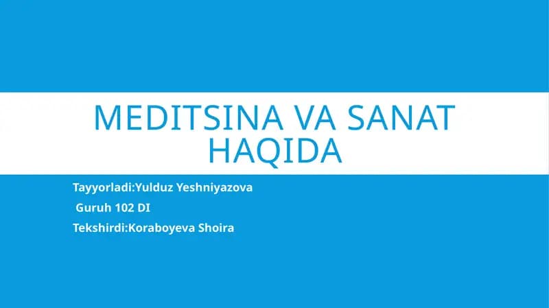 Meditsinavasanathaqida