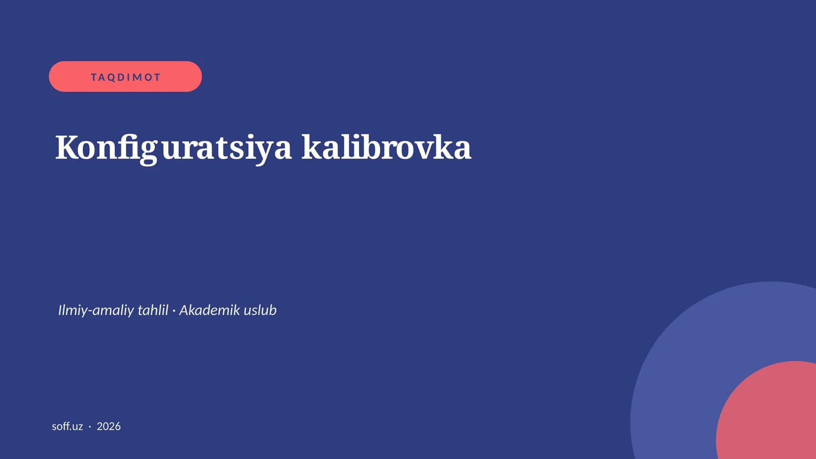 Konfiguratsiya kalibrovka