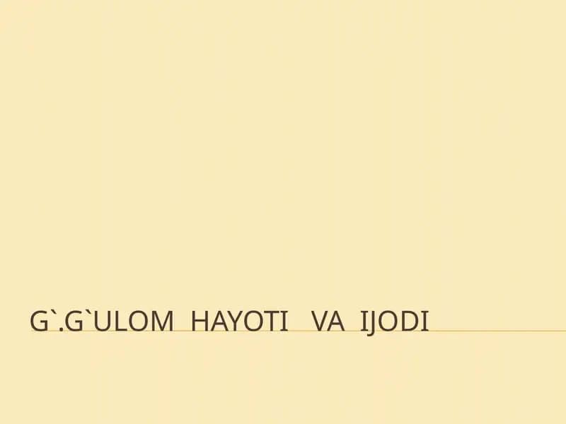 G`.G`ulomhayotivaijodi