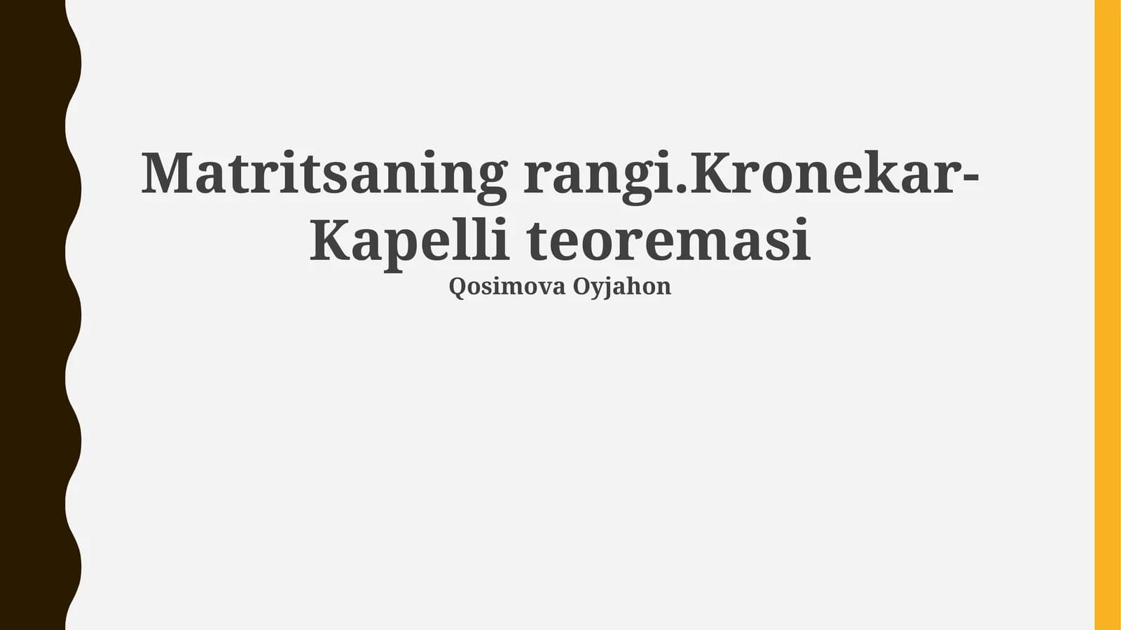 Matritsaning rangi.Kronekar-Kapelli teoremasi