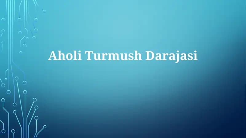 Aholi Turmush Darajasi