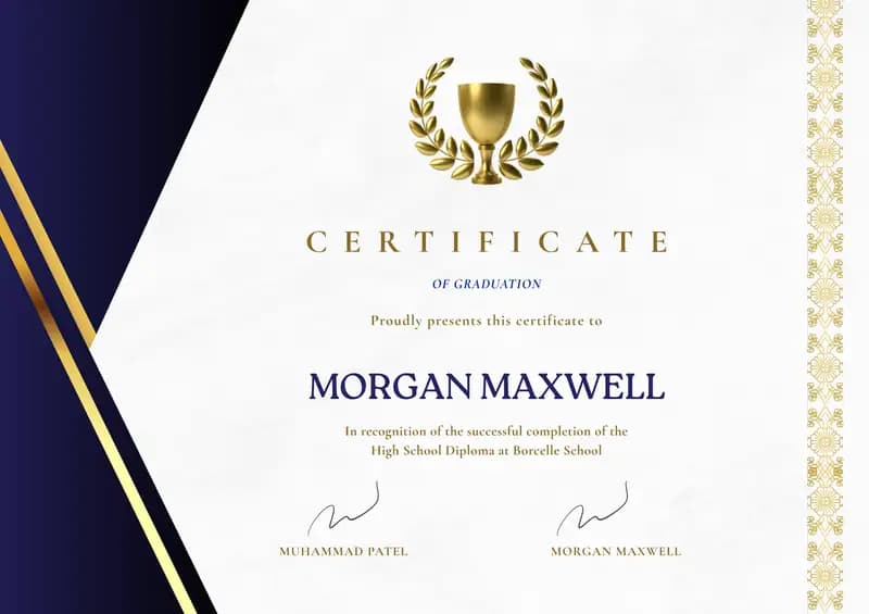 High School Diploma Certificate