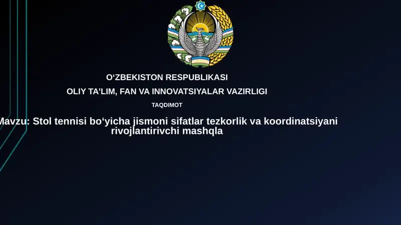 Stol tennisi mashqlari