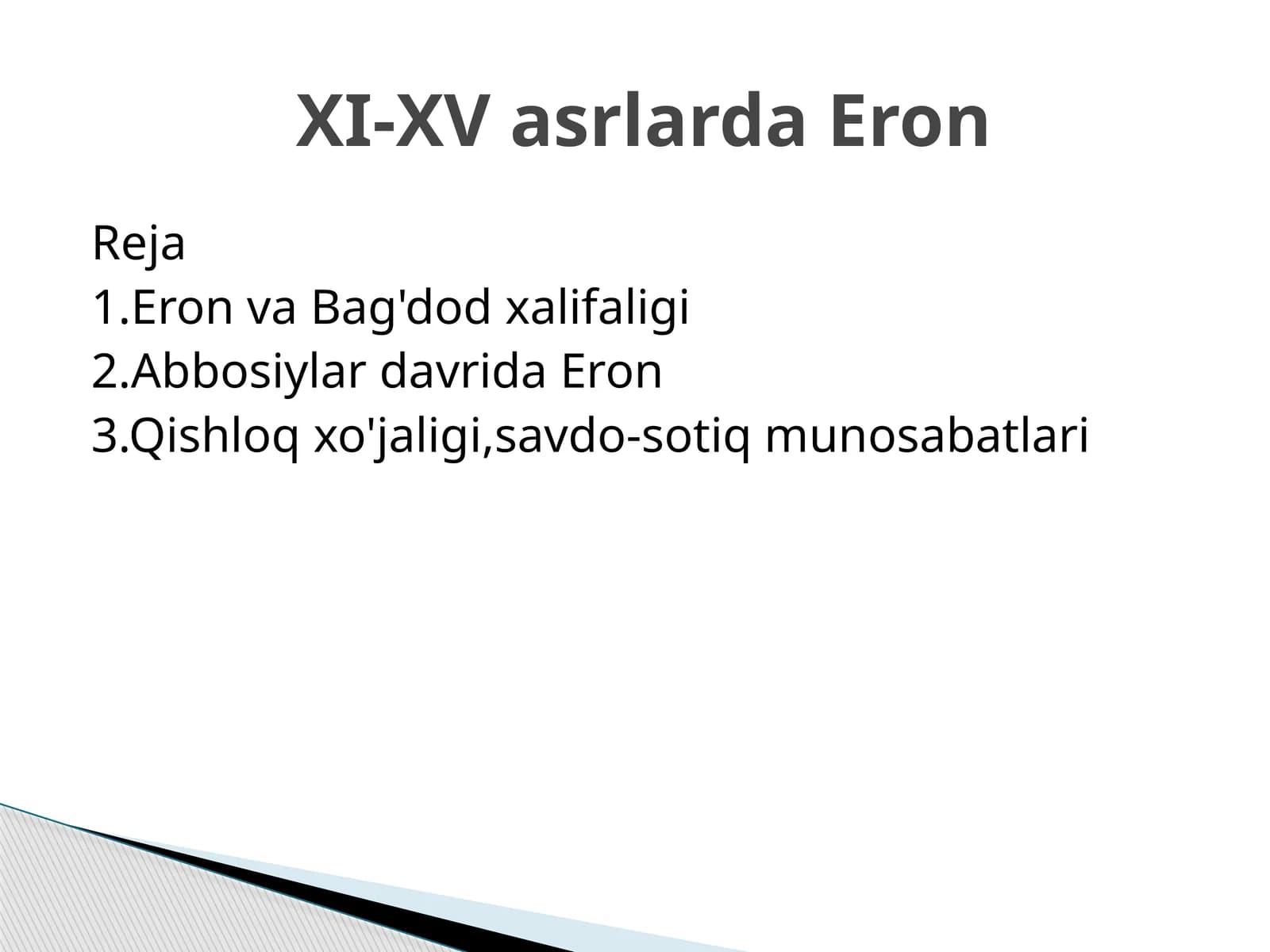 XI-XV asrlarda Eron