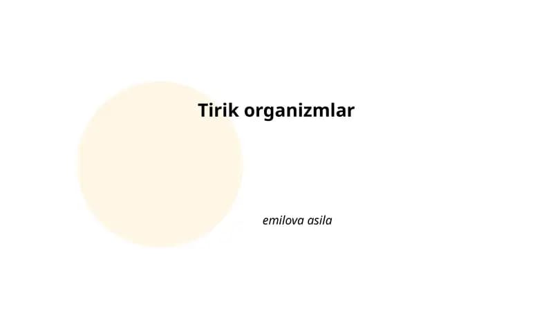Tirik organizmlar