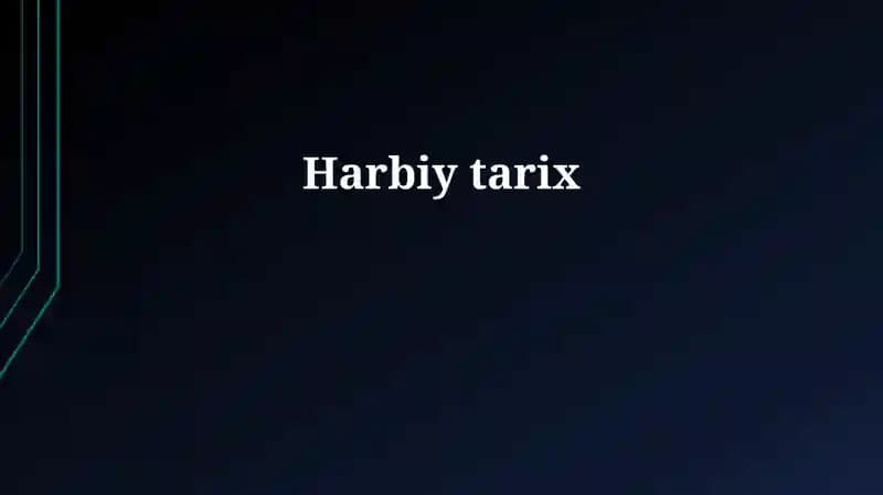 Harbiy tarix