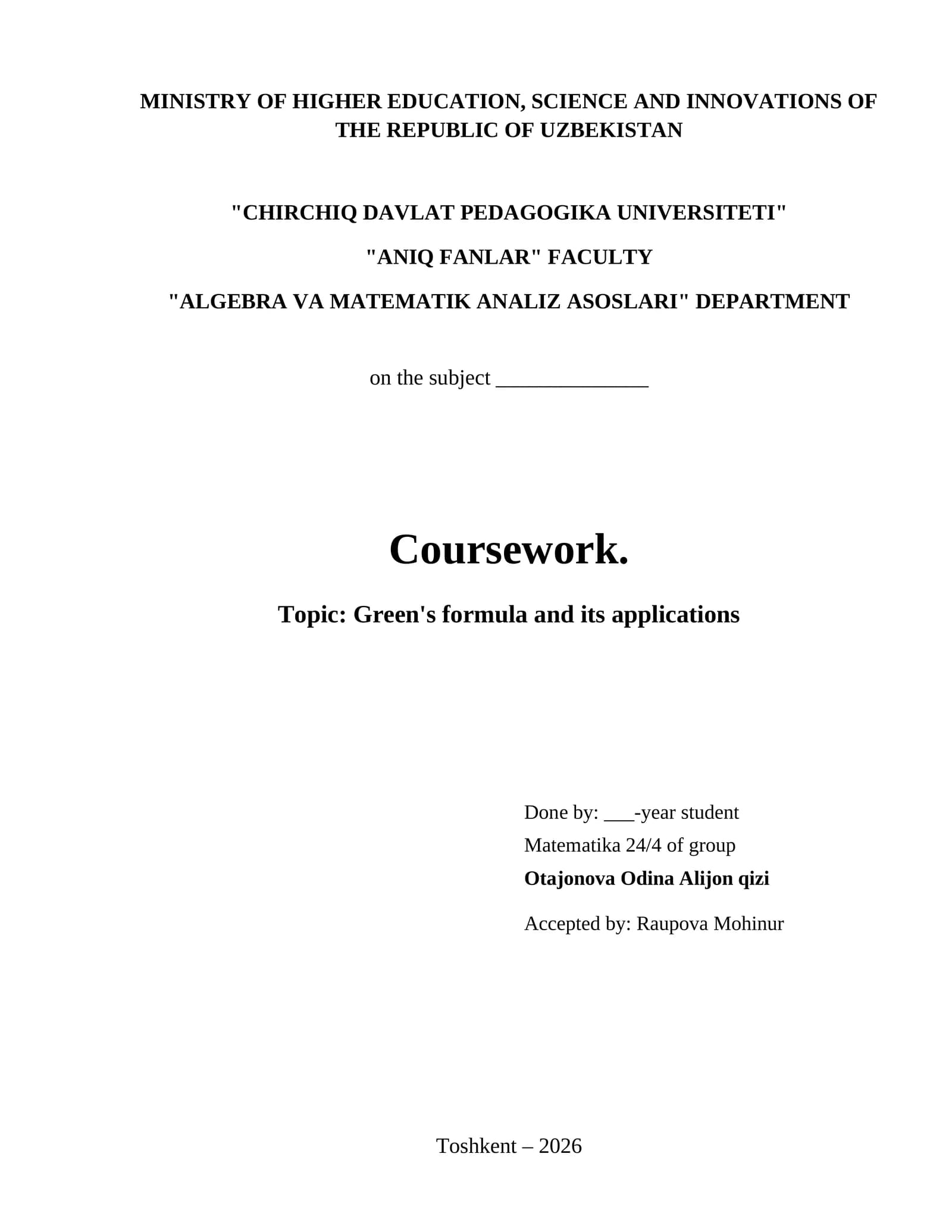Green's formula and its applications