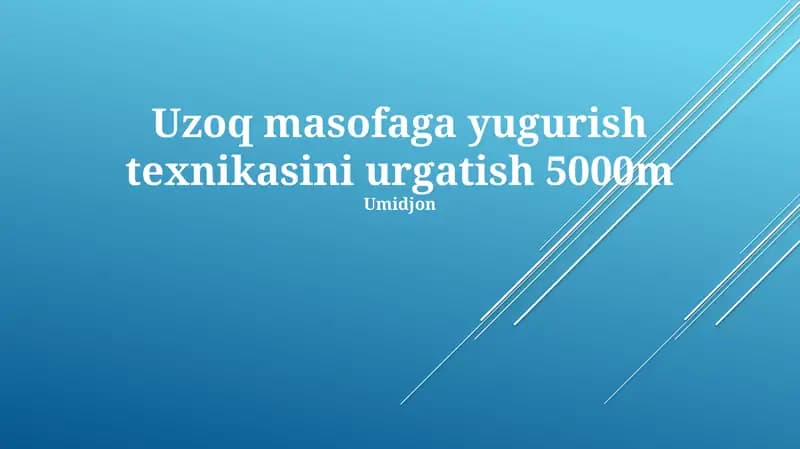 Uzoq masofaga yugurish texnikasi
