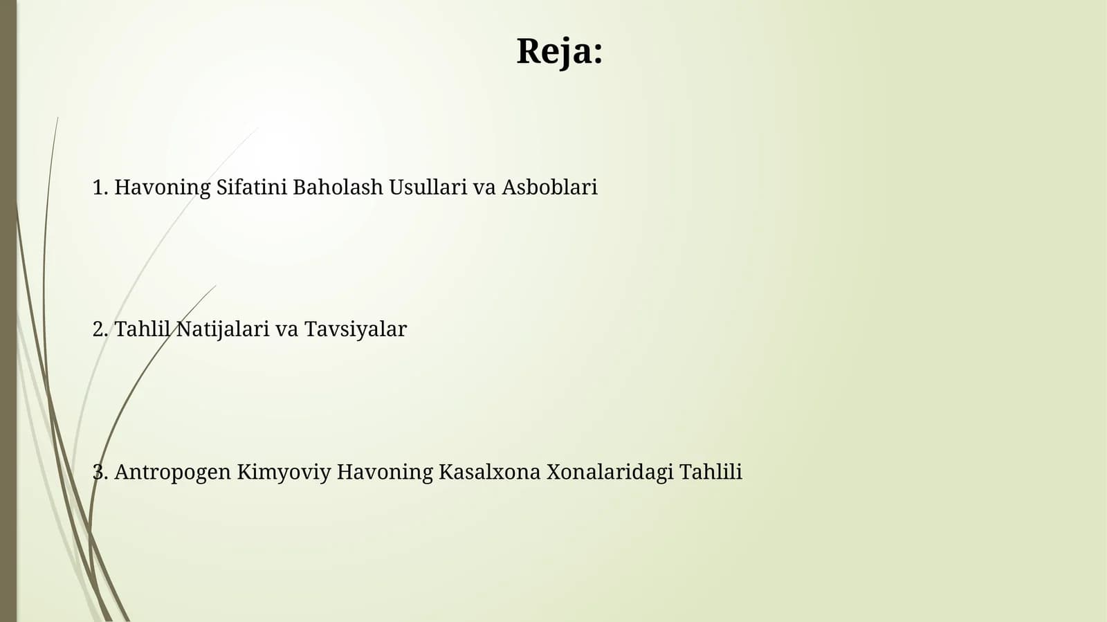 Havoning Sifatini Baholash Usullari va Asboblari