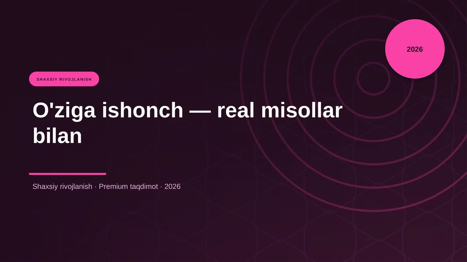 O'ziga ishonch — real misollar bilan