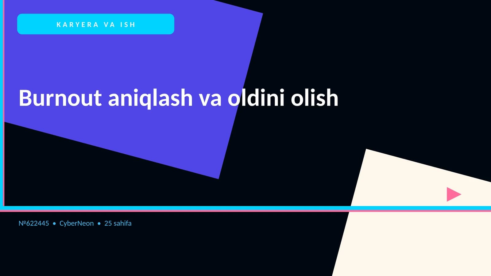 Burnout aniqlash va oldini olish