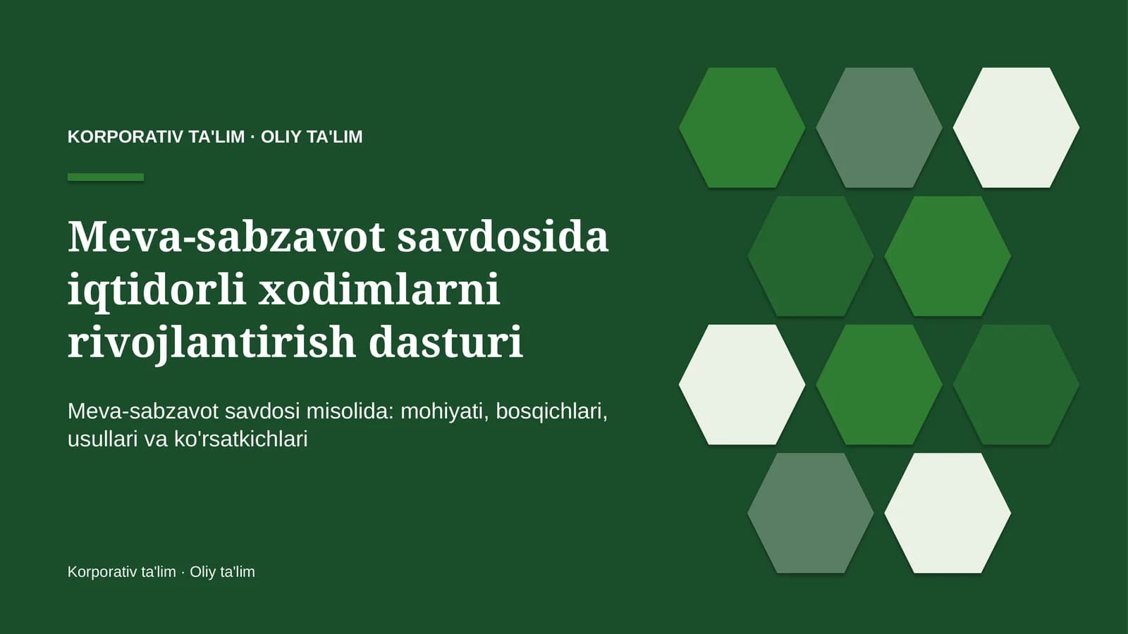meva sabzavot savdosida iqtidorli xodimlarni rivojlantirish dasturi 1203
