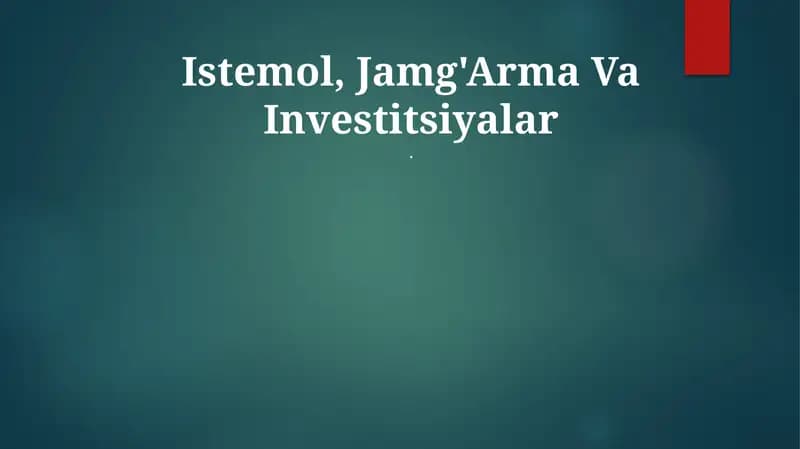 Istemol, Jamg'Arma va Investitsiyalar
