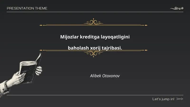 Kreditga layoqatligini baholash