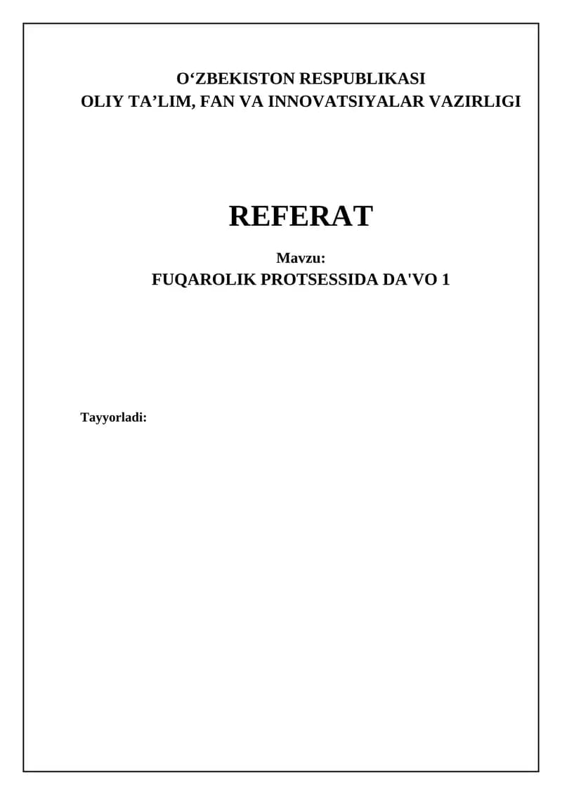 FUQAROLIK PROTSESSIDA DA'VO 1
